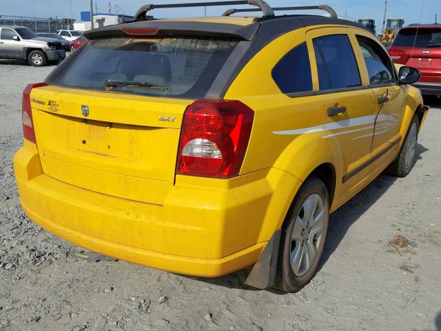 1B3HB48B67D570339 - 2007 DODGE CALIBER SX YELLOW photo 4