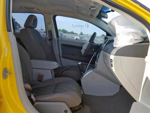 1B3HB48B67D570339 - 2007 DODGE CALIBER SX YELLOW photo 5