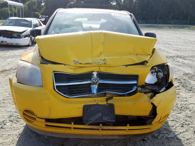 1B3HB48B67D570339 - 2007 DODGE CALIBER SX YELLOW photo 9