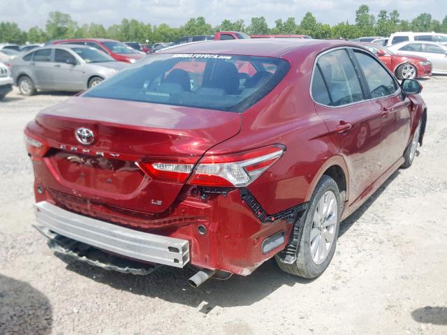 4T1B11HK2JU520966 - 2018 TOYOTA CAMRY L BURGUNDY photo 4