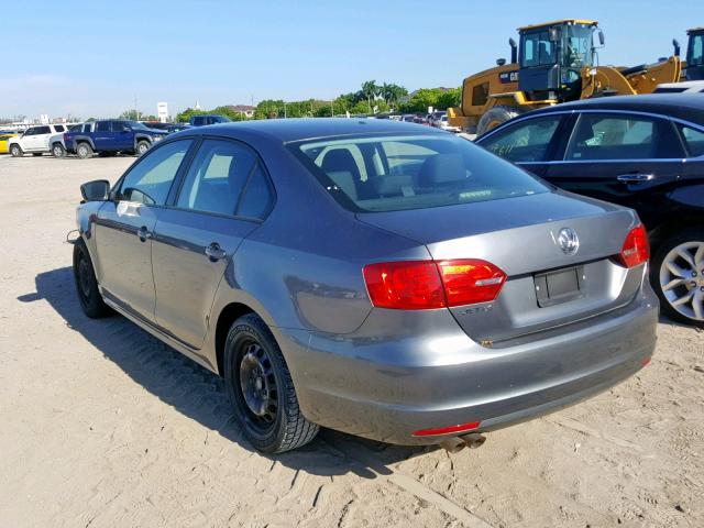 3VW2K7AJXCM353914 - 2012 VOLKSWAGEN JETTA BASE GRAY photo 3