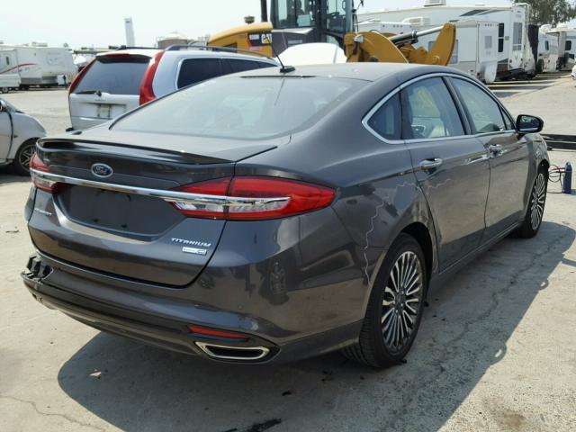 3FA6P0D92JR205907 - 2018 FORD FUSION TIT GRAY photo 4