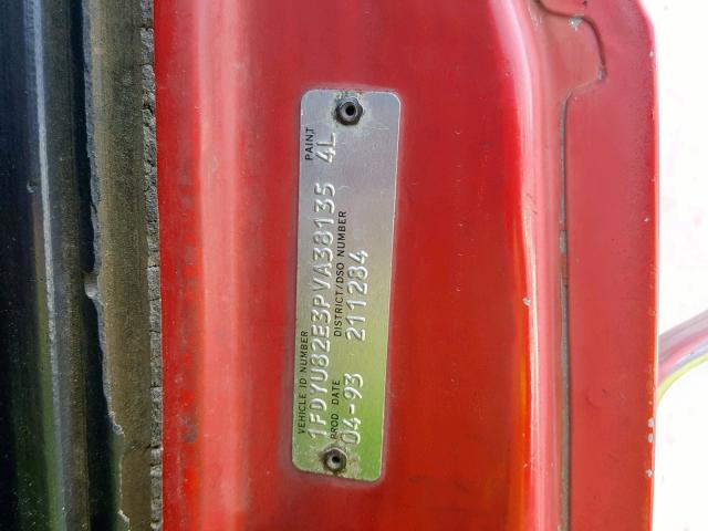 1FDYU82E3PVA38135 - 1993 FORD L-SERIES L RED photo 10