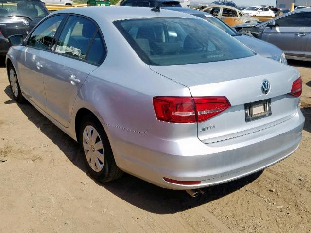 3VW1K7AJ8FM357251 - 2015 VOLKSWAGEN JETTA BASE SILVER photo 3