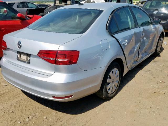 3VW1K7AJ8FM357251 - 2015 VOLKSWAGEN JETTA BASE SILVER photo 4