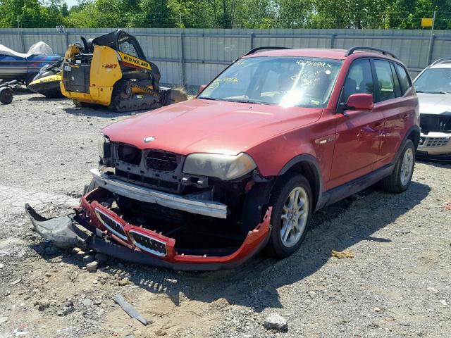 WBXPA73475WC45536 - 2005 BMW X3 2.5I MAROON photo 2