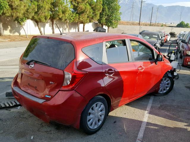 3N1CE2CP0EL417375 - 2014 NISSAN VERSA NOTE RED photo 4