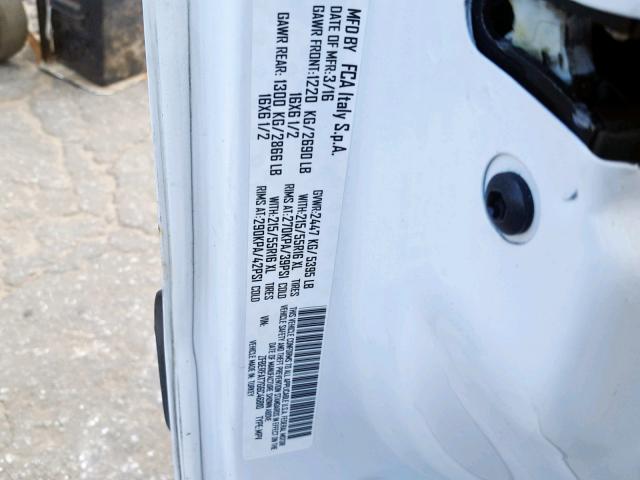 ZFBERFAT7G6C46810 - 2016 RAM PROMASTER 白色 照片 10