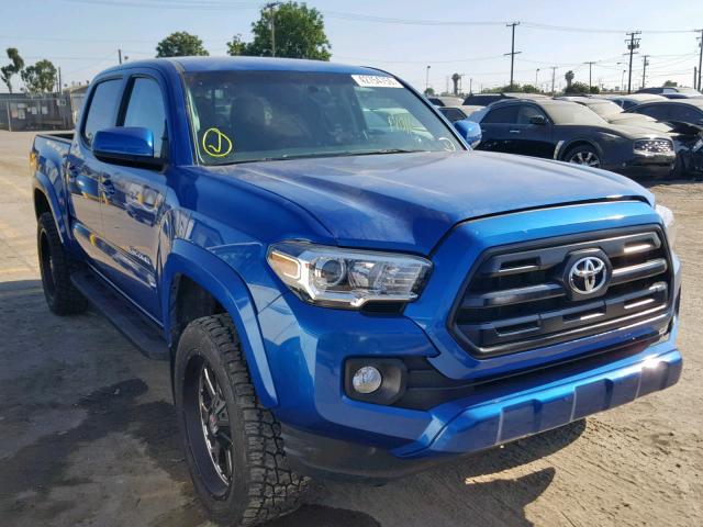 3TMAZ5CNXJM059781 - 2018 TOYOTA TACOMA DOU BLUE photo 1