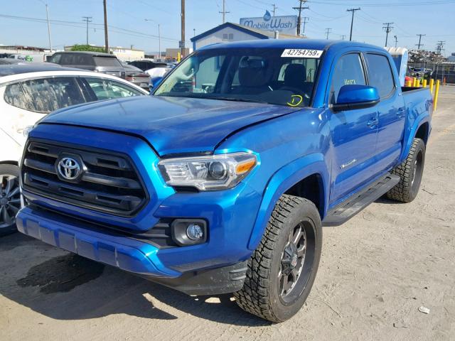 3TMAZ5CNXJM059781 - 2018 TOYOTA TACOMA DOU BLUE photo 2