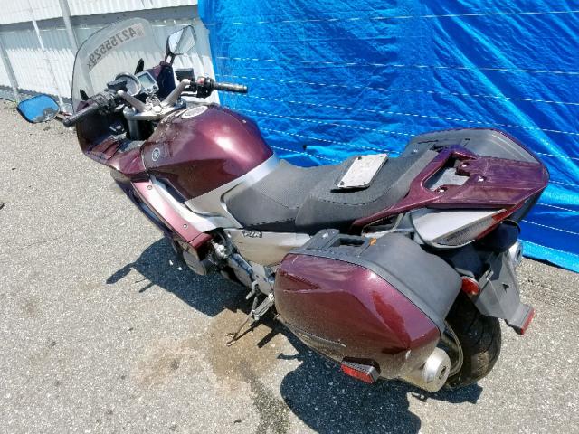 JYARP15E37A003892 - 2007 YAMAHA FJR1300 MAROON photo 3