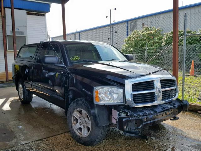 1D7HE42P17S159927 - 2007 DODGE DAKOTA SLT BLACK photo 1