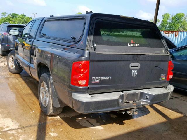 1D7HE42P17S159927 - 2007 DODGE DAKOTA SLT BLACK photo 3