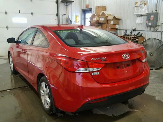 KMHDH6AE6DU006161 - 2013 HYUNDAI ELANTRA CO RED photo 3