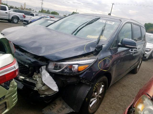 KNDMB5C12G6082544 - 2016 KIA SEDONA LX BLUE photo 2