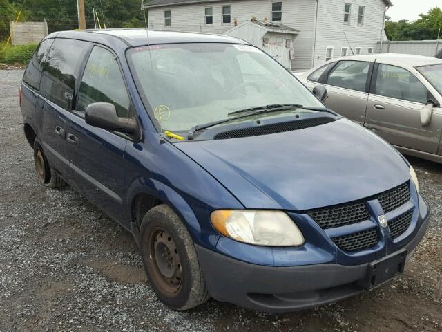 1D4GP25353B183285 - 2003 DODGE CARAVAN SE BLUE photo 1