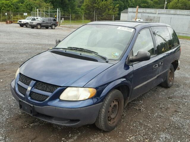 1D4GP25353B183285 - 2003 DODGE CARAVAN SE BLUE photo 2