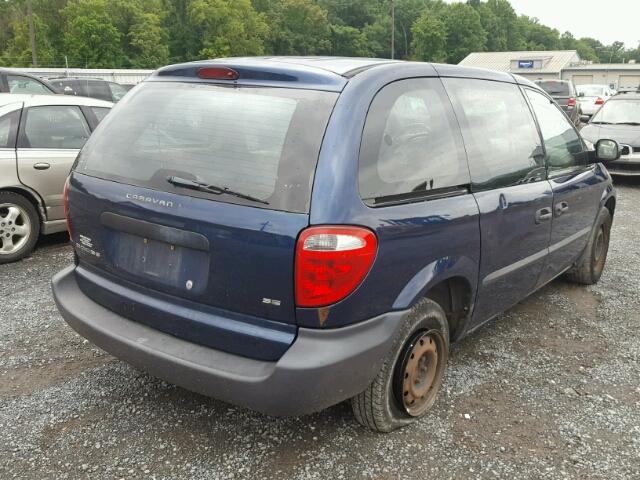 1D4GP25353B183285 - 2003 DODGE CARAVAN SE BLUE photo 4