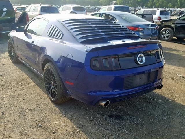 1ZVBP8CF3E5332850 - 2014 FORD MUSTANG GT BLUE photo 3