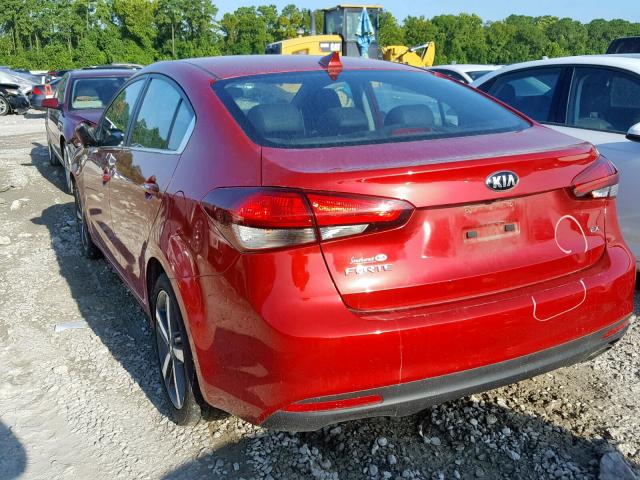 3KPFL4A88HE037085 - 2017 KIA FORTE EX RED photo 3