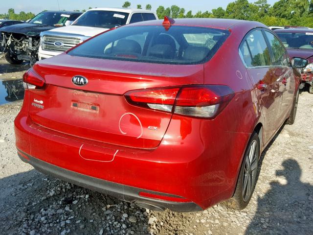 3KPFL4A88HE037085 - 2017 KIA FORTE EX RED photo 4