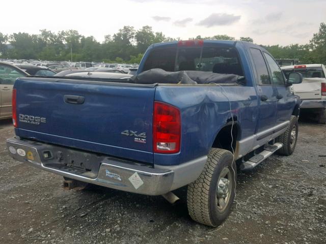 3D7KU28D54G172015 - 2004 DODGE RAM 2500 S BLUE photo 4