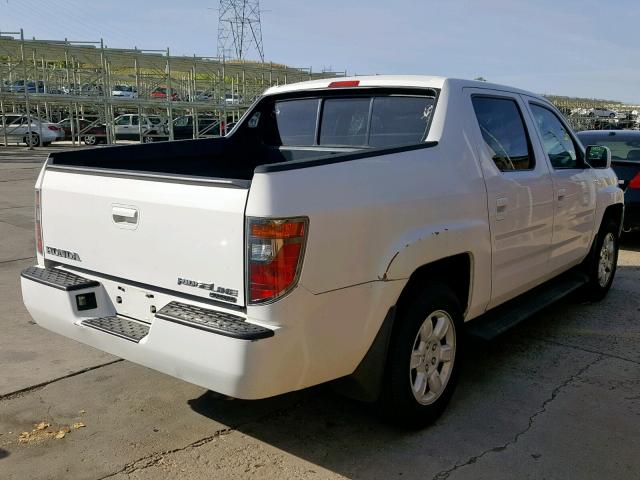 2HJYK16446H518951 - 2006 HONDA RIDGELINE WHITE photo 4