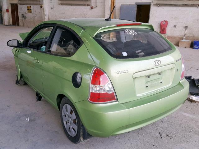 KMHCM36C59U135190 - 2009 HYUNDAI ACCENT GS GREEN photo 3