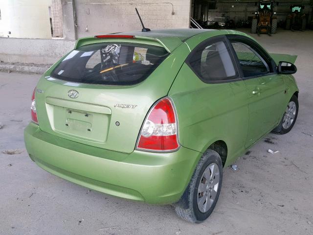 KMHCM36C59U135190 - 2009 HYUNDAI ACCENT GS GREEN photo 4