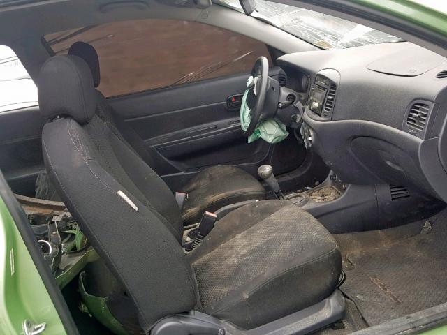 KMHCM36C59U135190 - 2009 HYUNDAI ACCENT GS GREEN photo 5