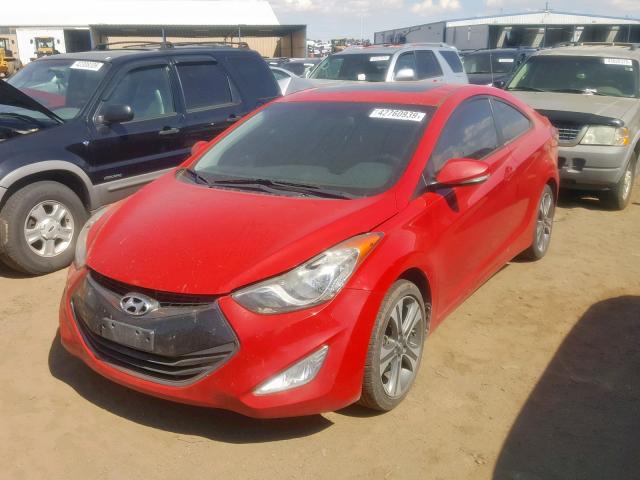 KMHDH6AE7DU004998 - 2013 HYUNDAI ELANTRA CO RED photo 2