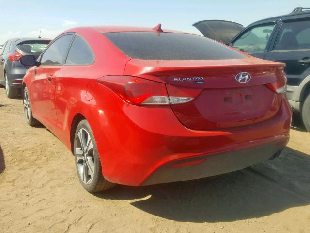 KMHDH6AE7DU004998 - 2013 HYUNDAI ELANTRA CO RED photo 3