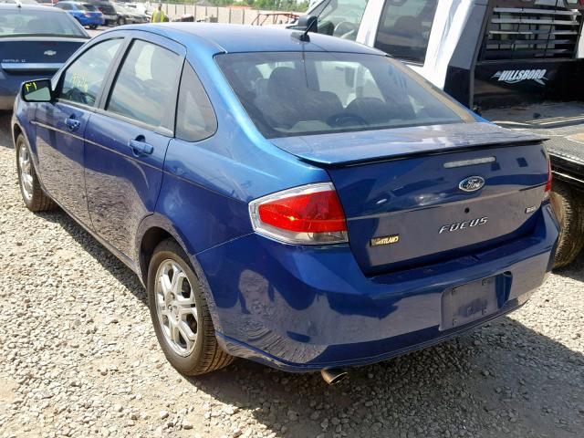 1FAHP36N29W259432 - 2009 FORD FOCUS SES BLUE photo 3