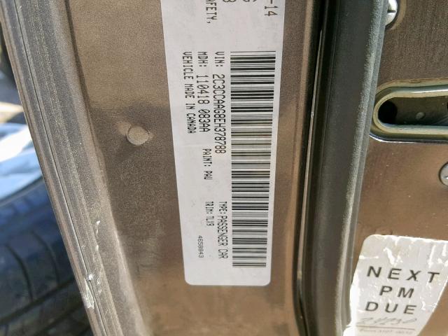 2C3CCAAG8EH378788 - 2014 CHRYSLER 300 GRAY photo 10