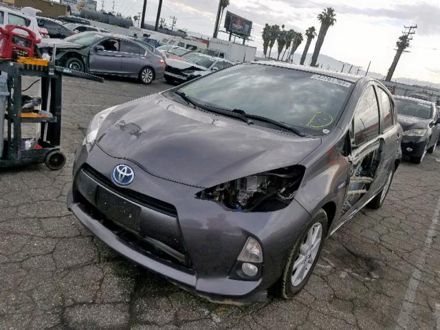 JTDKDTB38D1550102 - 2013 TOYOTA PRIUS C CHARCOAL photo 2