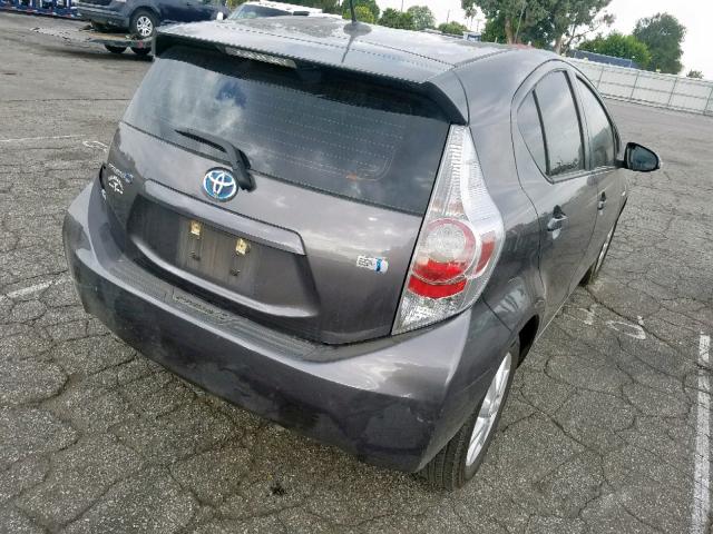 JTDKDTB38D1550102 - 2013 TOYOTA PRIUS C CHARCOAL photo 4