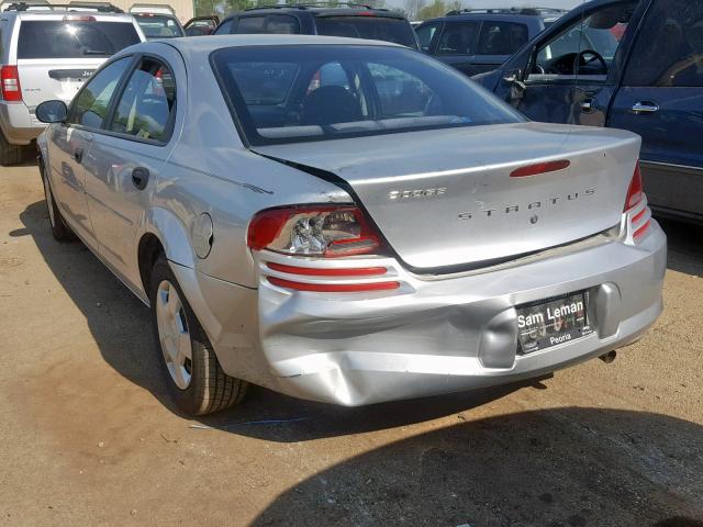 1B3EL36X84N305260 - 2004 DODGE STRATUS SE SILVER photo 3