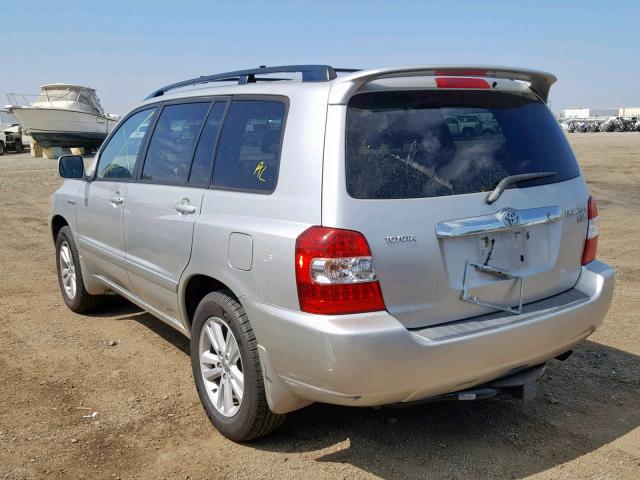 JTEDW21A160014853 - 2006 TOYOTA HIGHLANDER SILVER photo 3