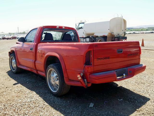 1D7FL36K24S600837 - 2004 DODGE DAKOTA SPO RED photo 3