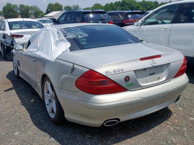 WDBSK75F73F013384 - 2003 MERCEDES-BENZ SL 500R SILVER photo 3