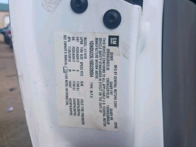 1GNDU23L16D228654 - 2006 CHEVROLET UPLANDER L 白色 照片 10