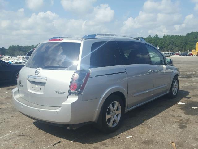 5N1BV28U67N141497 - 2007 NISSAN QUEST S SILVER photo 4