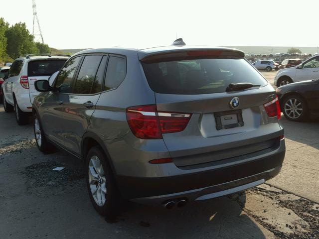 5UXWX7C53BL732502 - 2011 BMW X3 XDRIVE3 GRAY photo 3