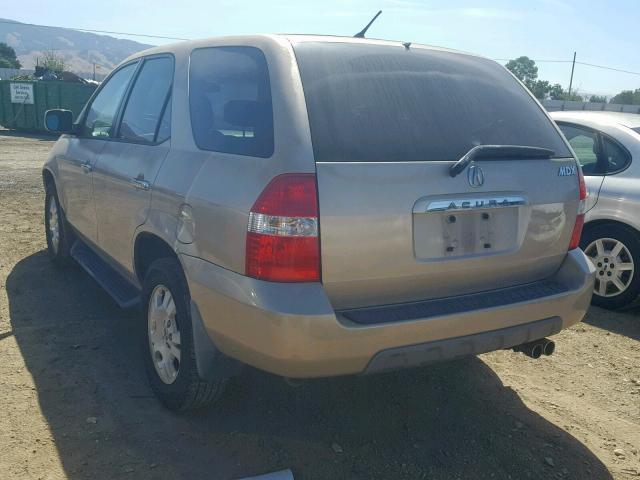 2HNYD18242H545520 - 2002 ACURA MDX GOLD photo 3