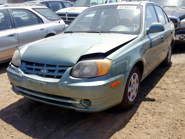 KMHCG45C35U591231 - 2005 HYUNDAI ACCENT GL GREEN photo 2