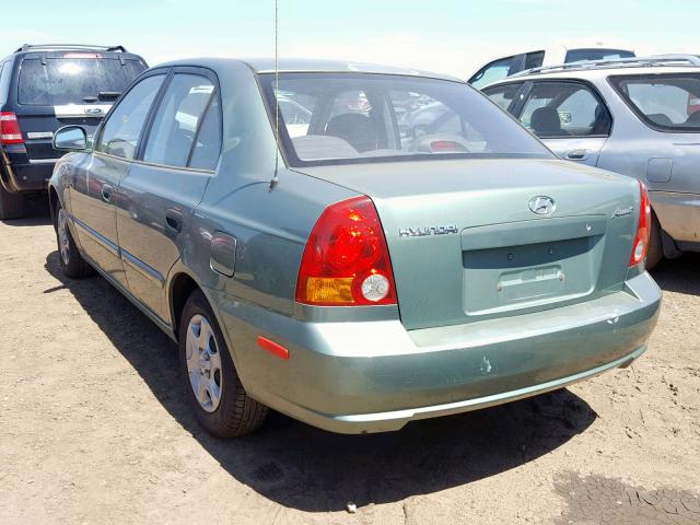 KMHCG45C35U591231 - 2005 HYUNDAI ACCENT GL GREEN photo 3