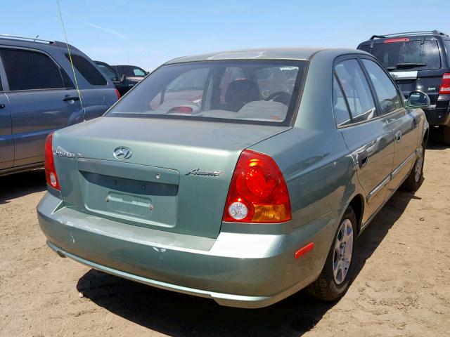 KMHCG45C35U591231 - 2005 HYUNDAI ACCENT GL GREEN photo 4