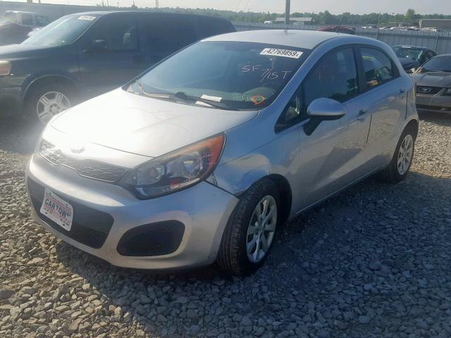 KNADM5A35D6152304 - 2013 KIA RIO LX SILVER photo 2