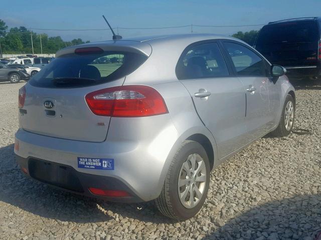 KNADM5A35D6152304 - 2013 KIA RIO LX SILVER photo 4