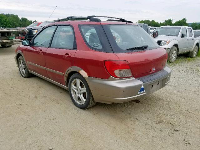 JF1GG68552H835437 - 2002 SUBARU IMPREZA OU RED photo 3